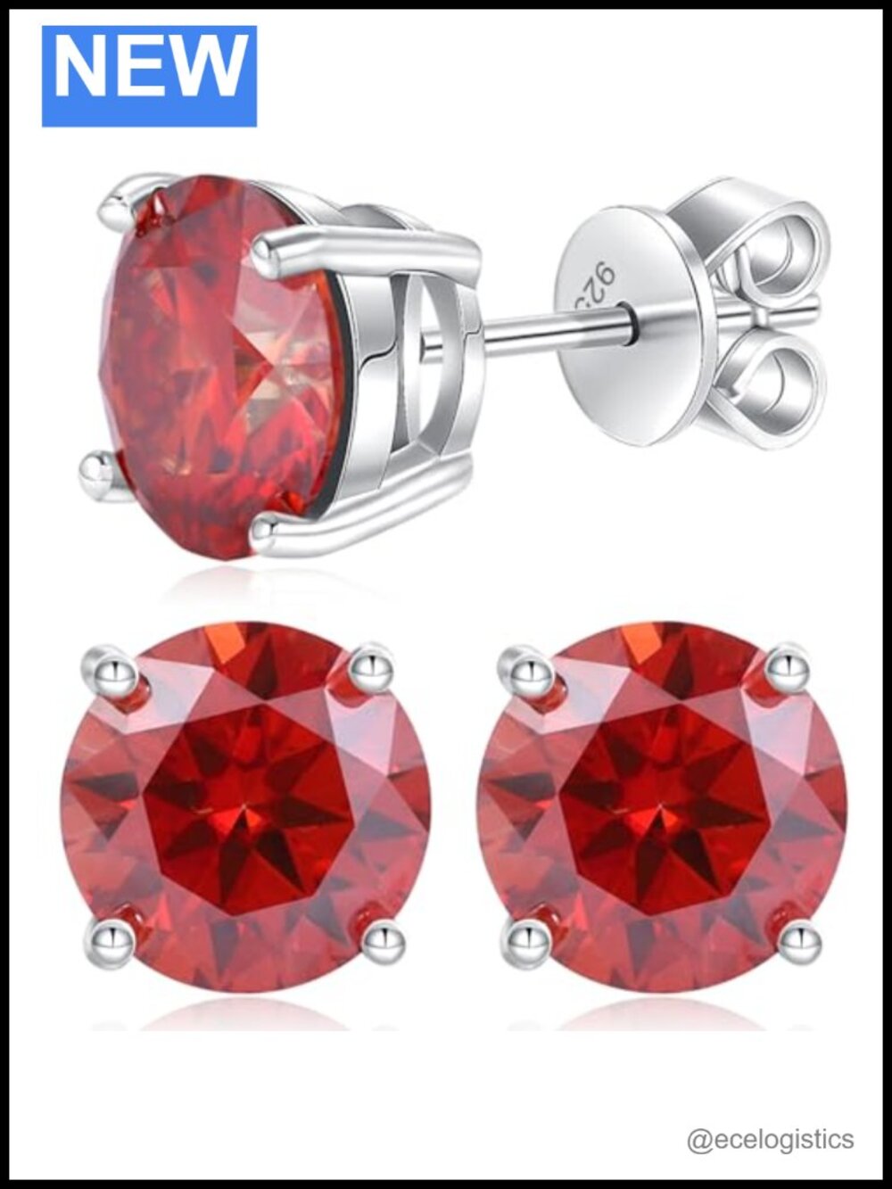 Moissanite Stud Earrings S925 Sterling Silver 1-4ct Hypoallergenic Lab Created